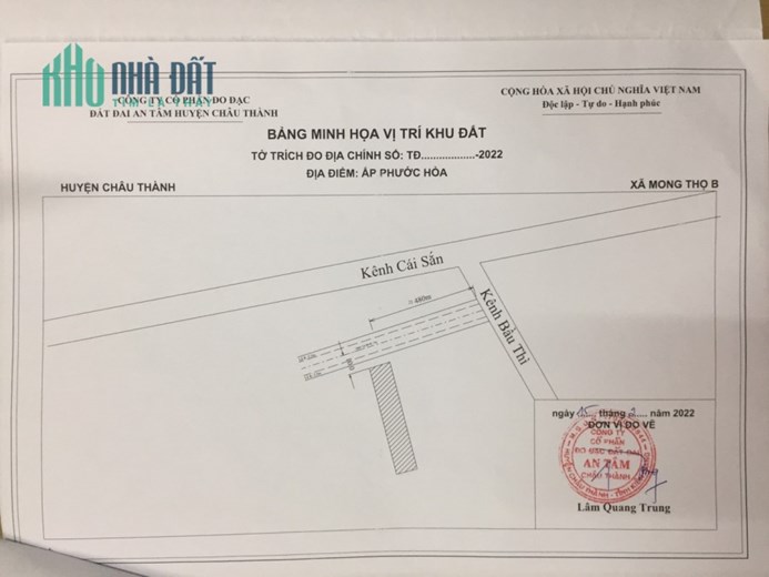 ĐẤT CHÍNH CHỦ - GIÁ TỐT - Cần Bán Nhanh Tại Xã Mong Thọ B, Huyện Châu Thành, Kiên Giang
