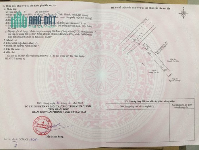 ĐẤT CHÍNH CHỦ - GIÁ TỐT - Cần Bán Nhanh Tại Xã Mong Thọ B, Huyện Châu Thành, Kiên Giang
