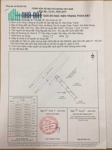 ĐẤT CHÍNH CHỦ - GIÁ TỐT - Cần Bán Nhanh Tại Xã Mong Thọ B, Huyện Châu Thành, Kiên Giang