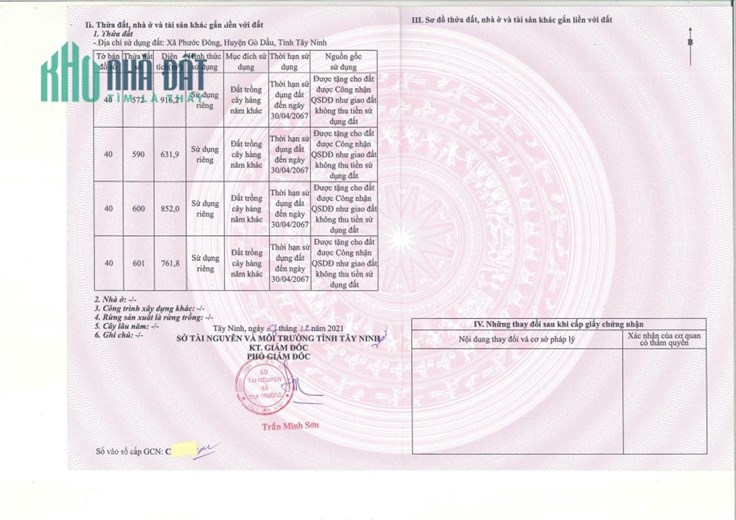 ĐẤT ĐẸP CHÍNH CHỦ - GIÁ TỐT Cần Bán Tại Thôn 4, Xã Phước Đông, Huyện Gò Dâu - Tây Ninh
