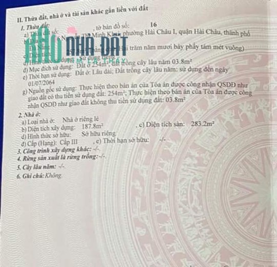 🔴💥Bán đất MT Nguyễn Thị Minh Khai, P. Hải Châu 1 - Q. Hải Châu