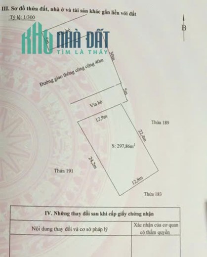 Bán lô đất biệt thự Đồng Bồ 297M ngang 12 M đường 40m Hải An