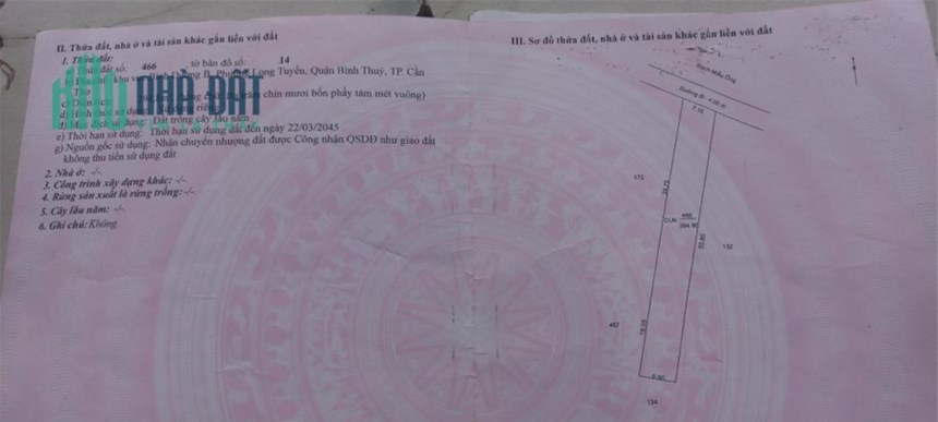 HOT HOT SỞ HỮU NGAY LÔ ĐẤT ĐẸP – GIÁ TỐT Tại Phường Long Tuyền, Quận Bình Thuỷ, Cần Thơ
