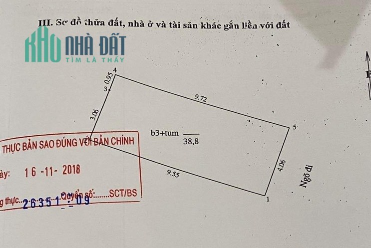 NGÕ THÔNG - HÀO NAM - ĐỐNG ĐA - 40M2 X 5 TẦNG - Mặt tiền 4M - 5PN - NHỈNH 5 TỶ