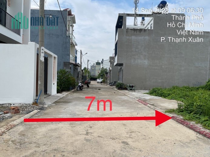Bán đất Phường Thạnh Xuân, Quận 12, DT 105M2, Giá Nhỉnh 2 Tỷ, Gần MT Hà Huy Giáp