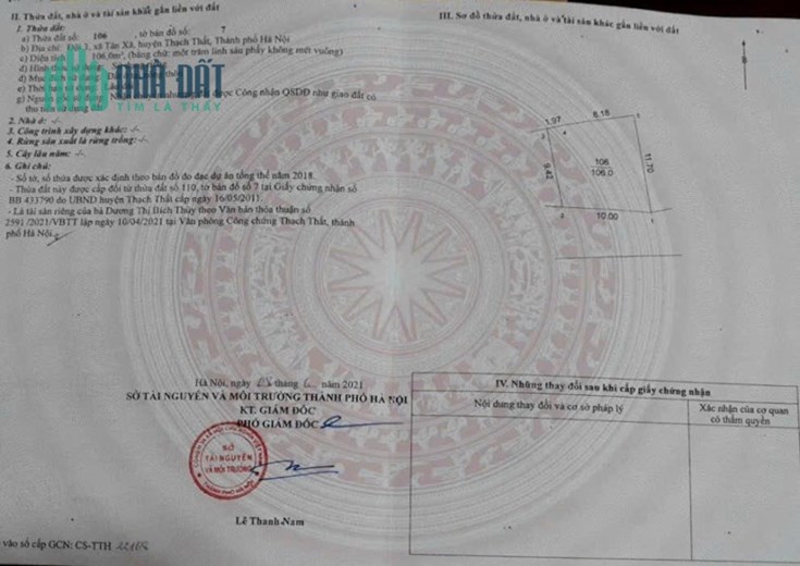 Lô đất hoa hậu vuông vắn 106m mặt tiền 10m2. Full thổ. Ngay trục chính thôn 3, Tân xã chỉ 200m đi