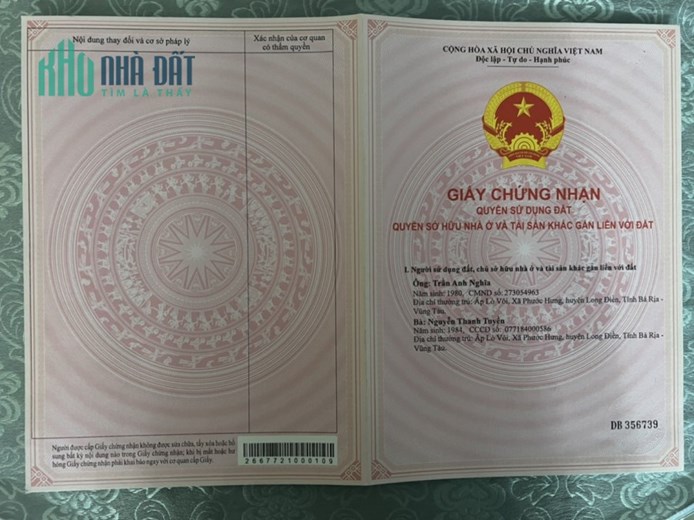 Cần Bán Lô Đất Ở Đô Thị Huyện Long Điền, Bà Rịa – Vũng Tàu