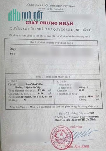 Bán nhà 2 tầng Phạm Văn Chiêu, 4x17m, Hẻm 6m thông chỉ 5 tỷ nhỉnh