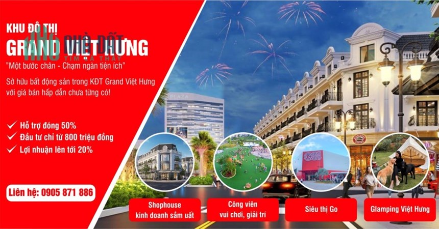 Bán đất mặt tiền QL1A dự án Grand Việt Hưng cạnh siêu thị GO! đang xây