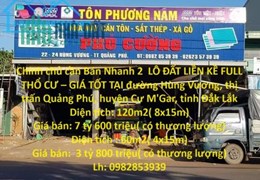 ⭐Chính chủ Bán Nhanh 2 lô đất LIỀN KỀ full thổ cư – GIÁ TỐT TẠI huyện Cư M'Gar, Đắk Lắk; 7,6 tỷ;