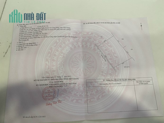 Chính Chủ Cần Bán Đất Tiền Giang Giá Siêu Đầu Tư.
