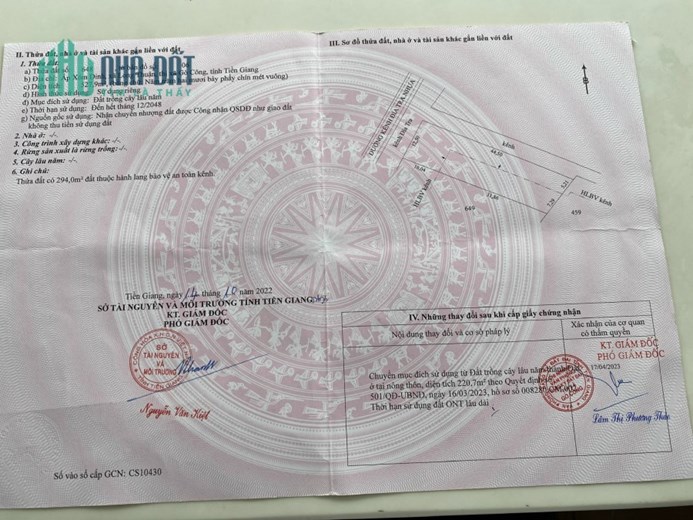 Chính Chủ Cần Bán Đất Tiền Giang Giá Siêu Đầu Tư.