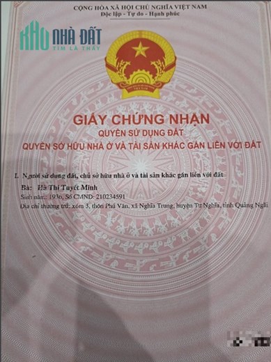 Chính Chủ Cần Bán Mảnh Đất Vườn Tại Xã Nghĩa Trung – Vị Trí Đẹp.