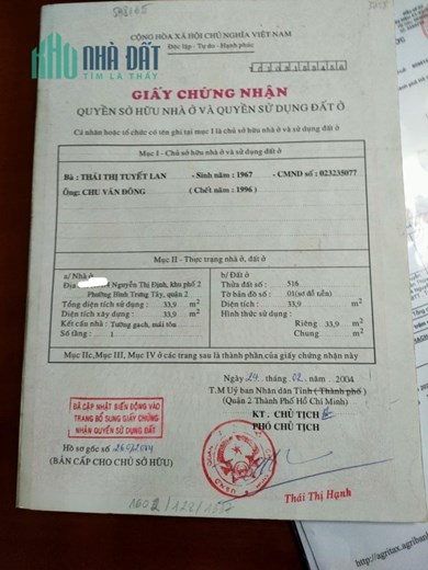 BÁN NHÀ QUẬN 2 GIÁ  2 TỶ 550 TRIỆU, SỔNG HỒNG RIÊNG.