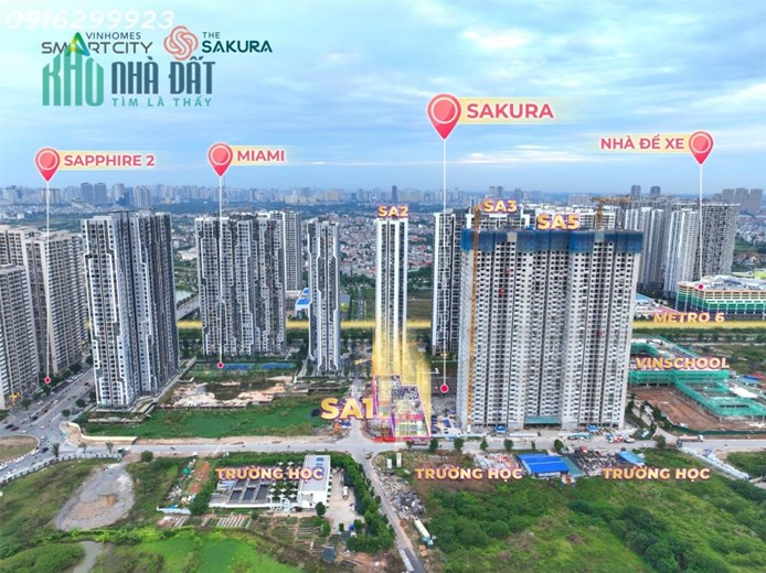 Sa1 Tòa nhà cuối cùng của phân khu Sakura Nhật Bản giá rẻ nhất dự án Vinhomes Smart City. Nhận siêu