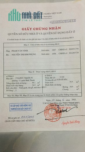 374A/40/2 Nguyễn xí phường 13 bình thạnh 1 tret 1 lau scn 35m 2,8 ti