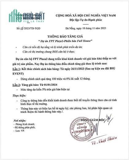 CƠ HỘI CUỐI CÙNG ĐỂ MUA NHÀ ĐẸP TẠI FPT PLAZA 2