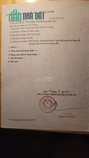 Chính chủ cần bán đất mặt đường ngõ 237 Đằng Hải - Quận Hải An - Hải Phòng