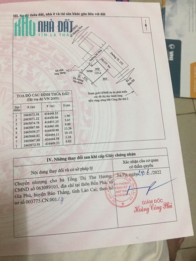 Bán mảnh đất đẹp, vuông vắn pháp lý an toàn tại Mường Hoa