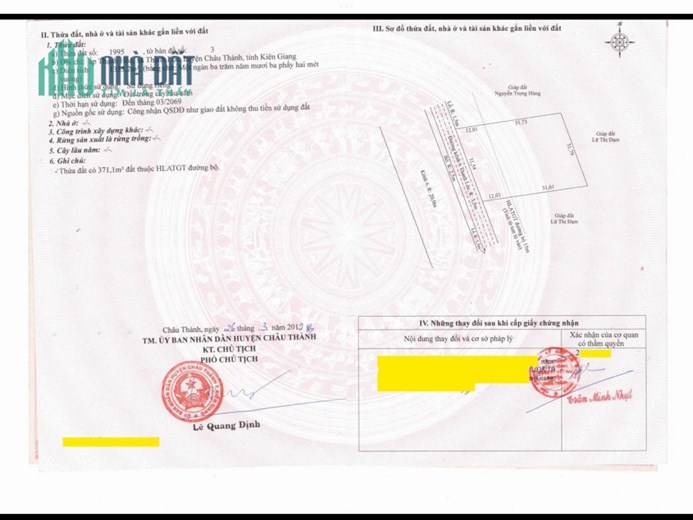 ĐẤT ĐẸP - GIÁ TỐT - CẦN BÁN Lô Đất Vị Trí Đẹp Tại  Thạnh Lộc - Châu Thành - Kiên Giang