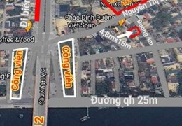 Mặt tiền đường bê tông 4m thông thẳng đường nhật lệ bờ kè bảo ninh giá nét.