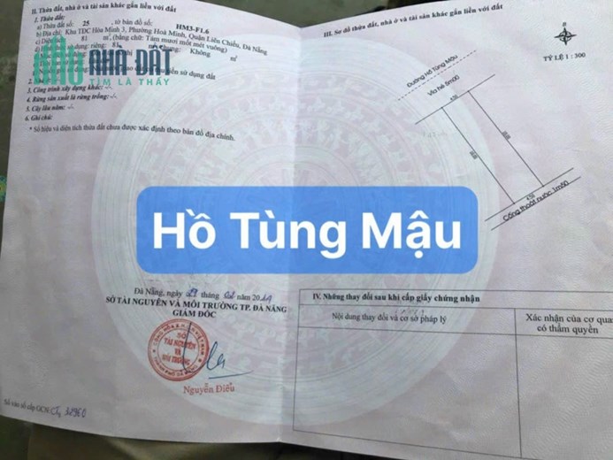 Bán 81m2 đất MT Hồ Tùng Mậu quận Liên Chiểu, SHR chỉ 4,850 tỷ. Lh:0932555844, 0905909486
