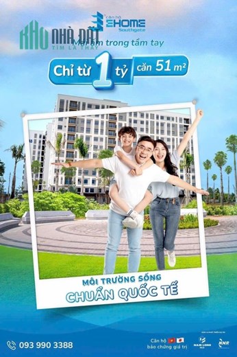 CHỈ TỪ 1 TỶ/CĂN HỘ 51M2, EHome Southgate