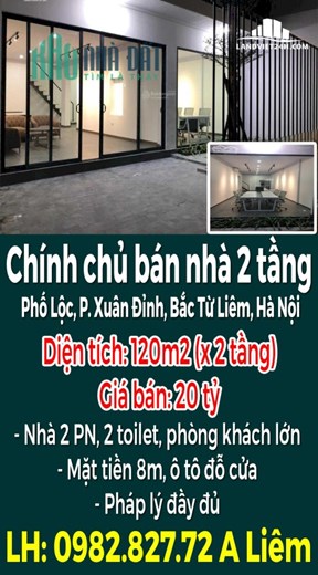 Chính chủ bán 120m2 x 2 tầng, mặt tiền 8m, ô tô đỗ cửa.