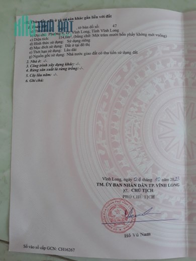 CHÍNH CHỦ CẦN BÁN LÔ ĐẤT TÁI ĐỊNH CƯ Đẹp Tại Phường 9, TP Vĩnh Long, Vĩnh Long