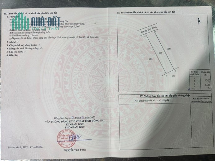 BÁN ĐẤT GIÁ RẺ TẠI TRẢNG BOM