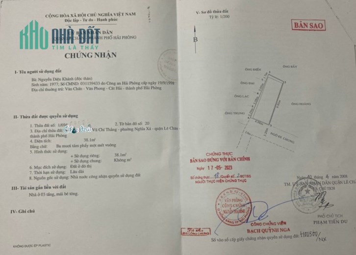 Bán nhà ngõ 113 Vũ Chí Thắng, diện tích 40m 3 tầng GIÁ 2 tỉ