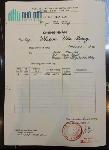 GIA ĐÌNH CẦN BÁN GẤP MẢNH ĐẤT Tại xã Kiến Thiết - Tiên Lãng - Hải Phòng