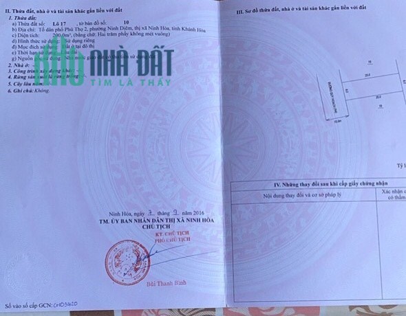 CHÀO ĐÓN CƠ HỘI SỞ HỮU LÔ ĐẤT ĐẸP TẠI NINH THÂN, NINH HOÀ, KHÁNH HÒA GIÁ CHỈ 550TR CÓ SẴN THỔ CƯ-LH