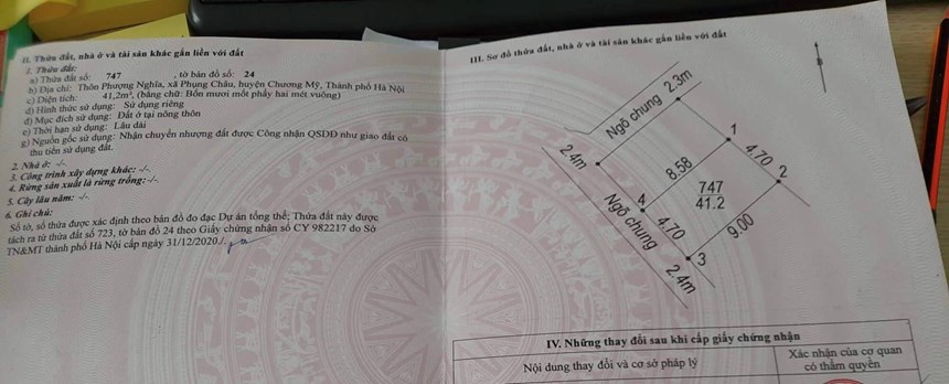 Chủ cần bán nhanh lô đất 41m2 tại thôn Phượng Nghĩa, phụng châu chương Mỹ hà nội. 
Dt 41,2 m2, bán