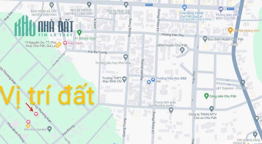 Đất Đẹp - Giá Tốt - Bán Lô Đất Vị Trí Đẹp Tại Lý Thường Kiệt, Thị trấn Phú Hòa,  Chư Păh