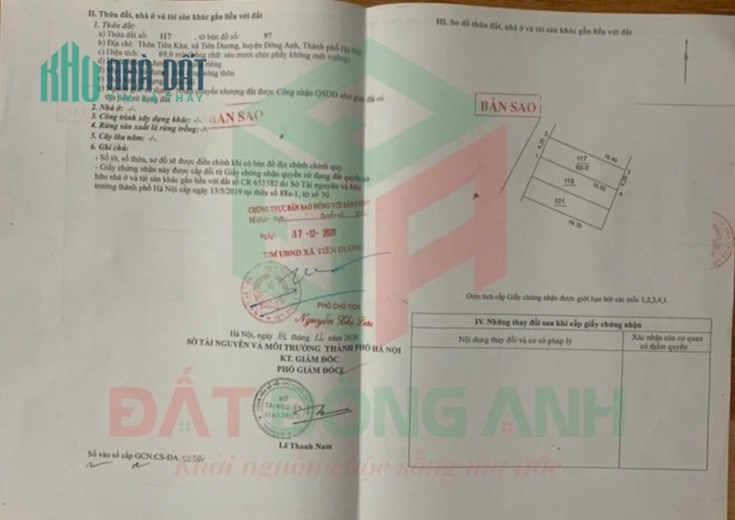 Bán đất  Tiên Kha, Tiên Dương - Đường nhựa 4m thông - Cách bìa làng vài chục mét