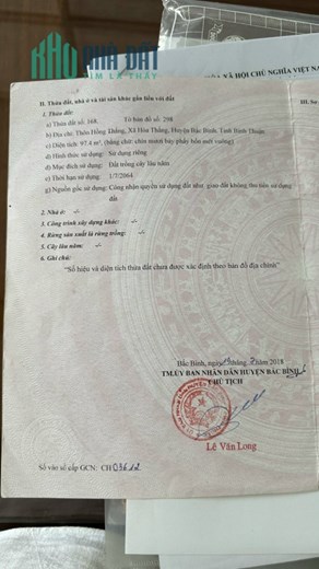 ĐẤT ĐẸP - GIÁ TỐT - Cần Bán Nhanh Lô Đất Vị Trí Đắc Địa Tại  BẮC BÌNH, BÌNH THUẬN