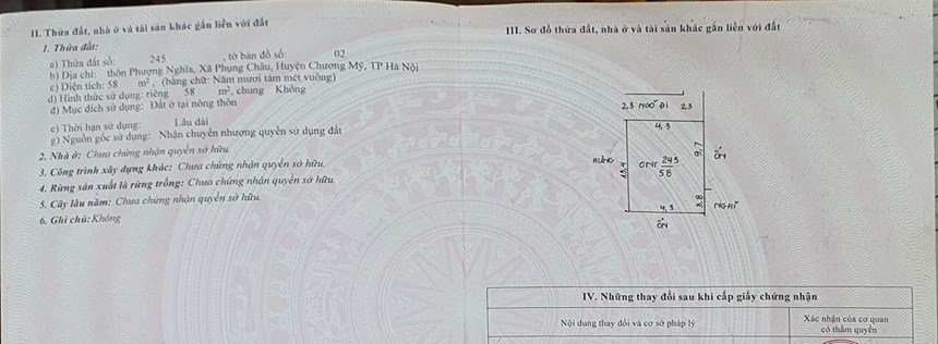 cần bán lô đất tại phụng châu chương mỹ hà nội dt 58 m mặt tiền 4,3m dài 14 m cách chợ và khối hành