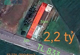 Bán gấp lô nhà mặt tiền tỉnh lộ 833 giá 2,2tỷ