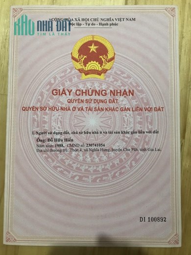 SỞ HỮU NGAY LÔ ĐẤT ĐẸP – GIÁ TỐT Tại  Thị trấn Phú Hòa, huyện Chư Păh, Gia Lai
