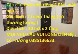 Cần cho thuê nhà riêng 2 PN ( mặt ngõ ) Đường Trần Khát Chân, Phường Thanh Nhàn, Quận Hai Bà Trưng,