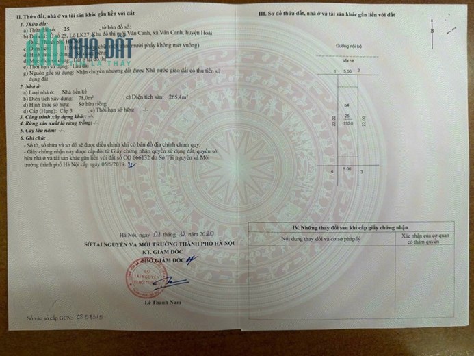 Chính chủ cần bán nhà phố Trịnh văn Bô DT 110m2, MT 5m, SĐCC, giá bán loanh xung quanh 20 tỷ.