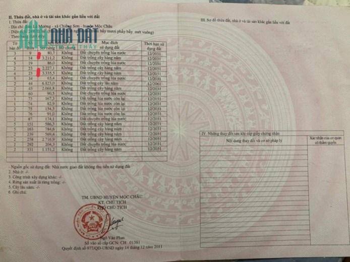 Bán gấp 2 mảnh đất ở Mộc Châu để trả nợ
