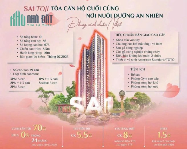 Bán căn hộ The Sakura TÒA SA1 - Vinhomes Smart City ,mua bán căn hộ Vinhomes Smart City