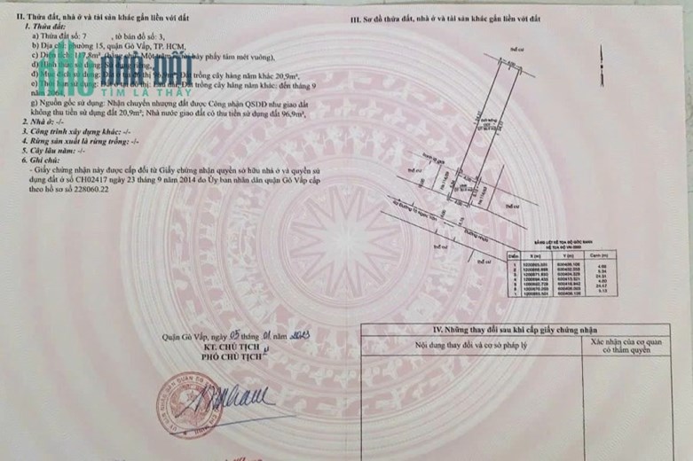 Bán 120m2 đất thổ cư đường Tô Ngọc Vân,Phường 15 ,Quận Gò Vấp Giá hời