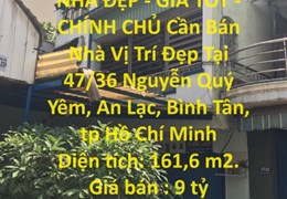 NHÀ ĐẸP - GIÁ TỐT - CHÍNH CHỦ Cần Bán Nhà Vị Trí Đẹp Tại An Lạc, Bình Tân