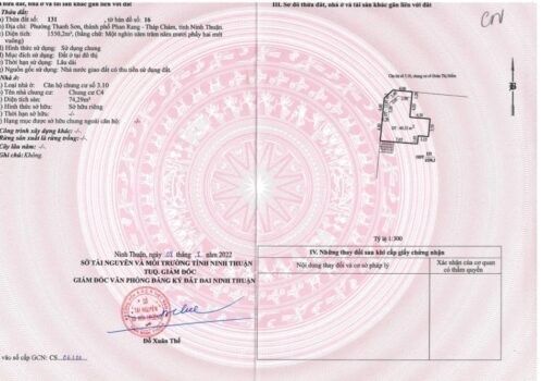 Cần bán gấp căn hộ chung cư C4 tầng 3 tại địa chỉ: Phường Thanh Sơn, Tp. Phan Rang – Tháp Chàm,