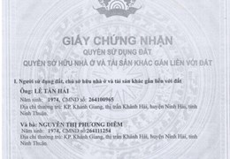 Cần bán gấp thửa đất tại: Thôn Tri Thủy, Xã Tri Hải, Huyện Ninh Hải, Tỉnh Ninh Thuận