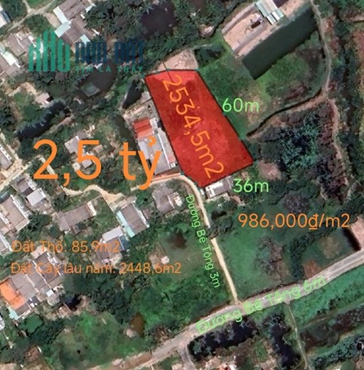 Bán lô đất thổ vườn gần Quốc Lộ 50B giá 2,5 tỷ