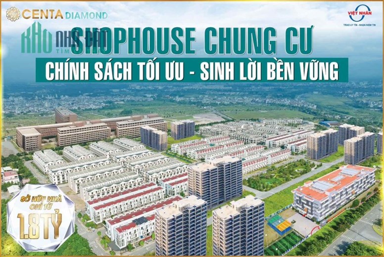 Chỉ 1.8 tỷ sở hữu ngay Shophouse Centa Diamond 4 tầng đẹp nhất TP Từ Sơn